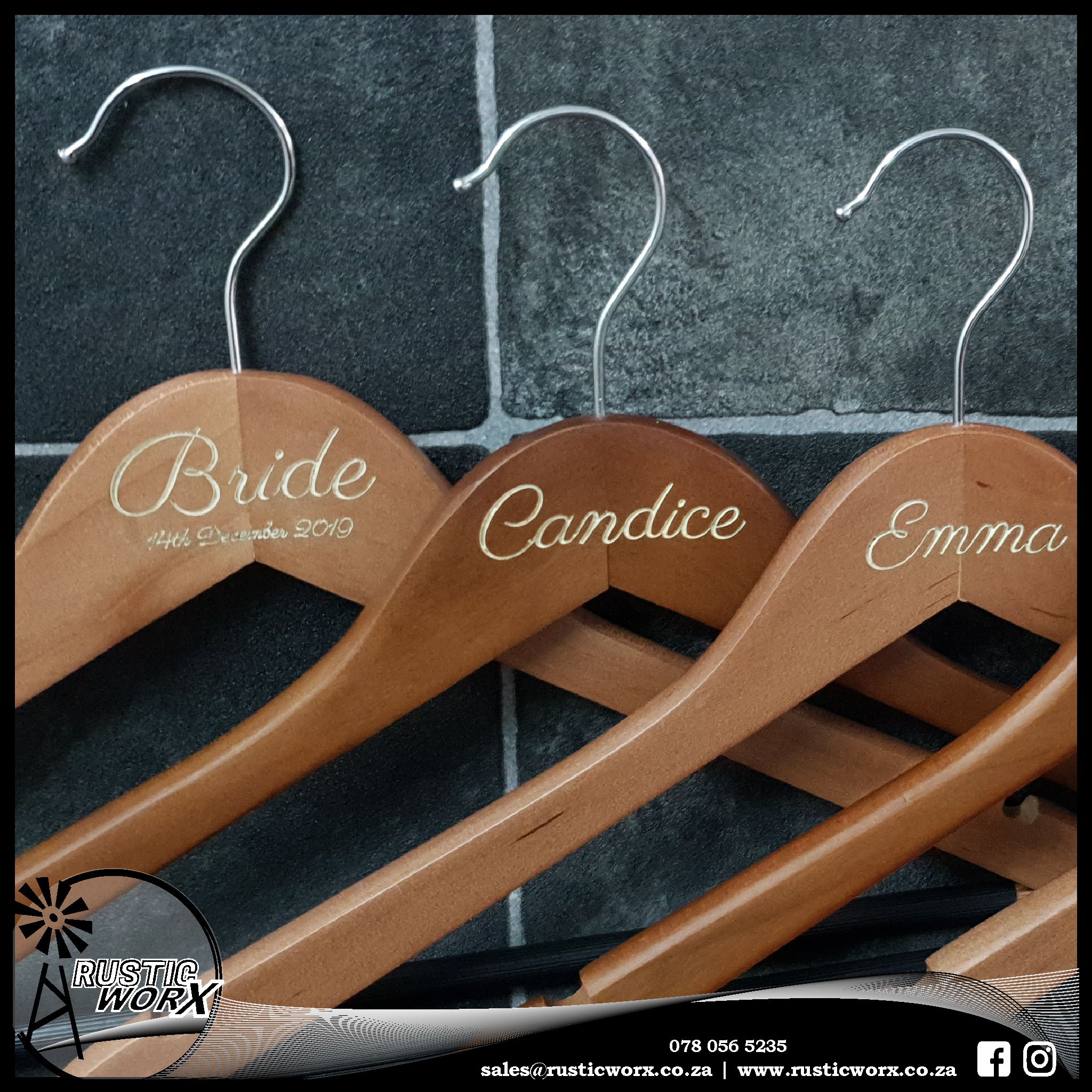 Engraved Hangers Rustic Worx