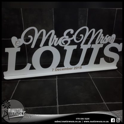 Mr Mrs Sign MDF Painted White 180266 1