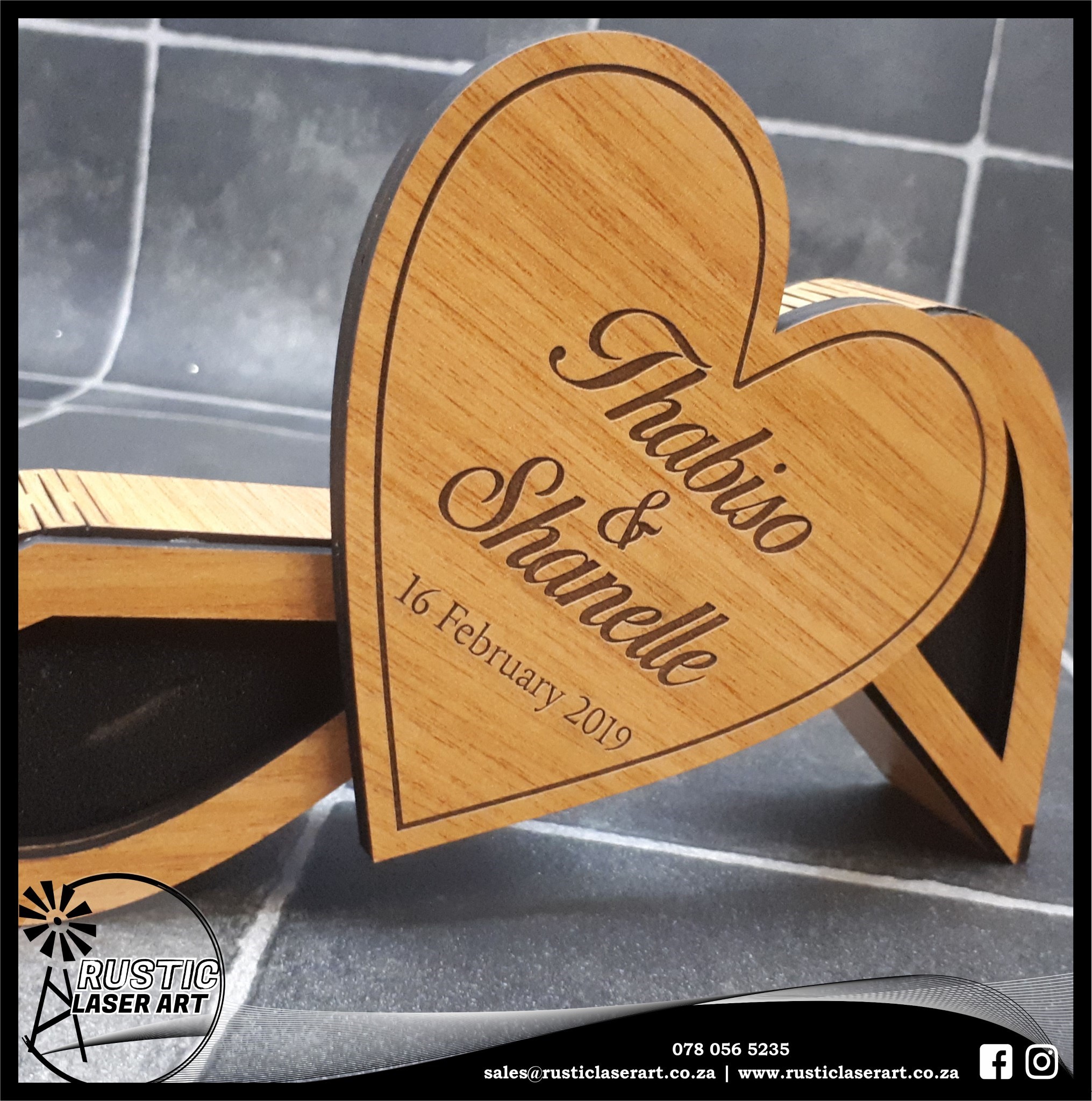 wooden heart ring box