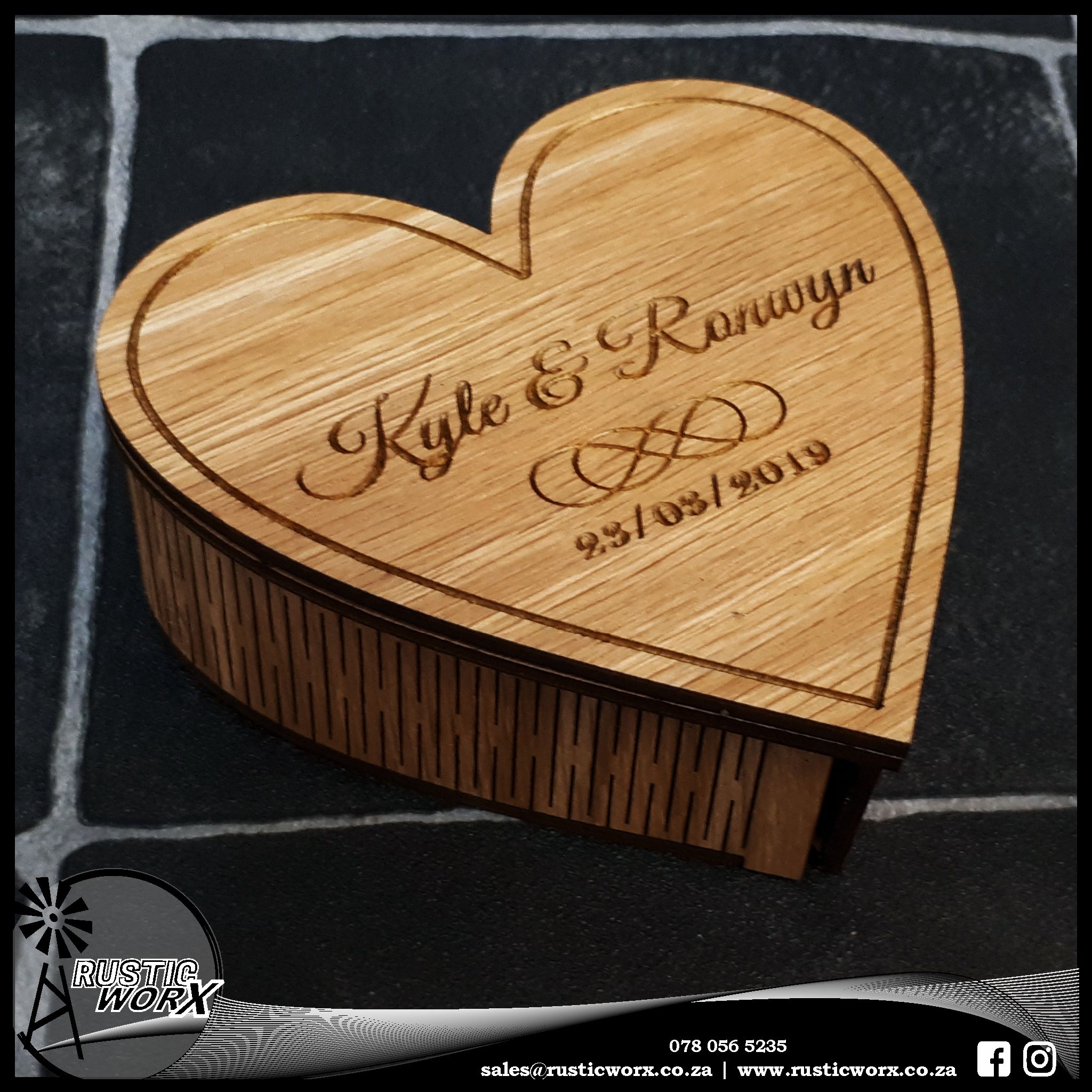wooden heart ring box