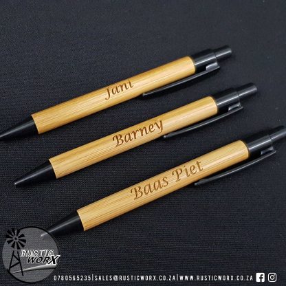 Bamboo Pen With Plastic Trim Black Type 2