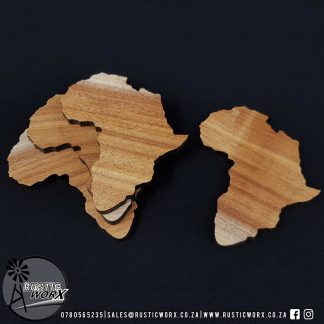 Africa Shape Hardwood Coasters