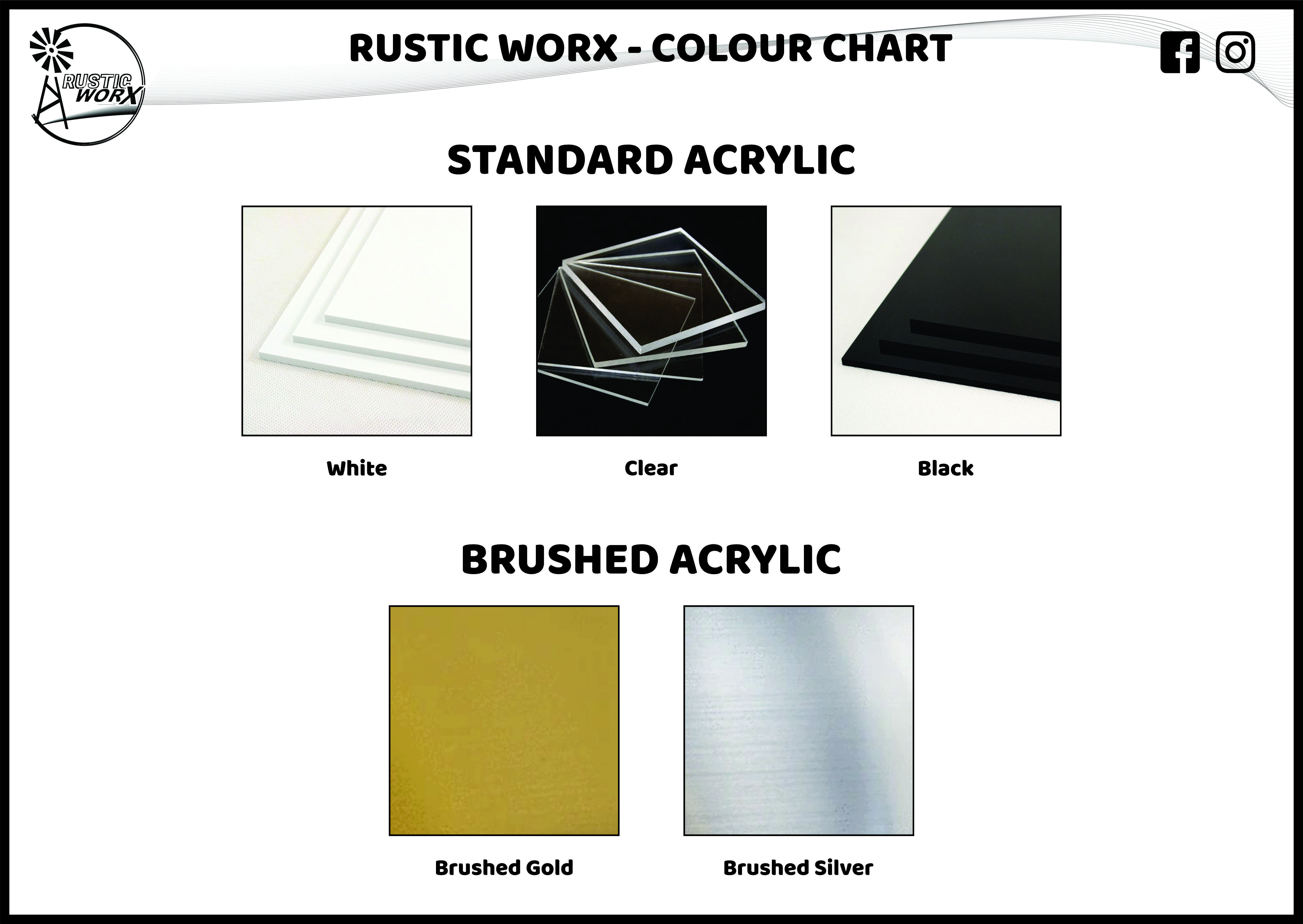 Colour Chart Acrylics 2023