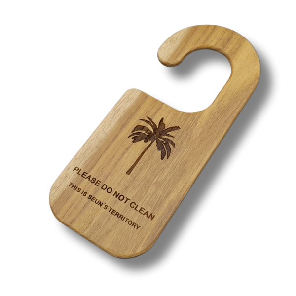 Do Not Disturb Signs Dark Wood Shape 1