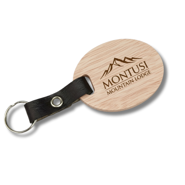 Keyring Hardwood Light Wood leather Strap