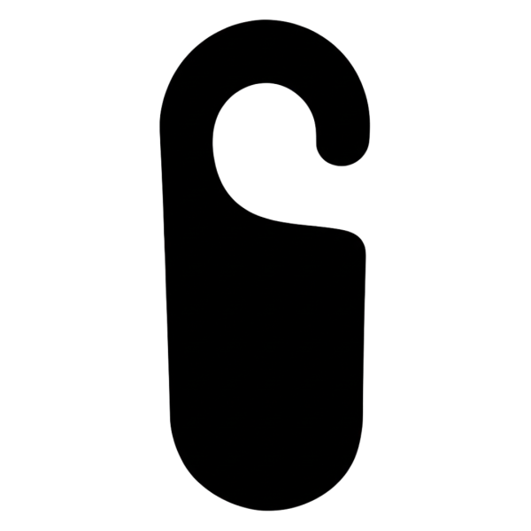 DND Sign Rectangular Rounded Bottom Silhouette